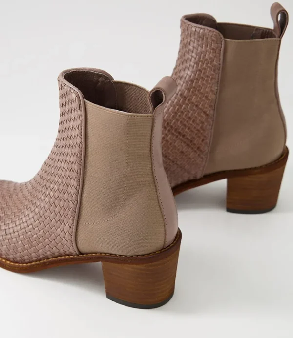 Women DJANGO & JULIETTE Boots<Werson Taupe Weave Leather Ankle Boots